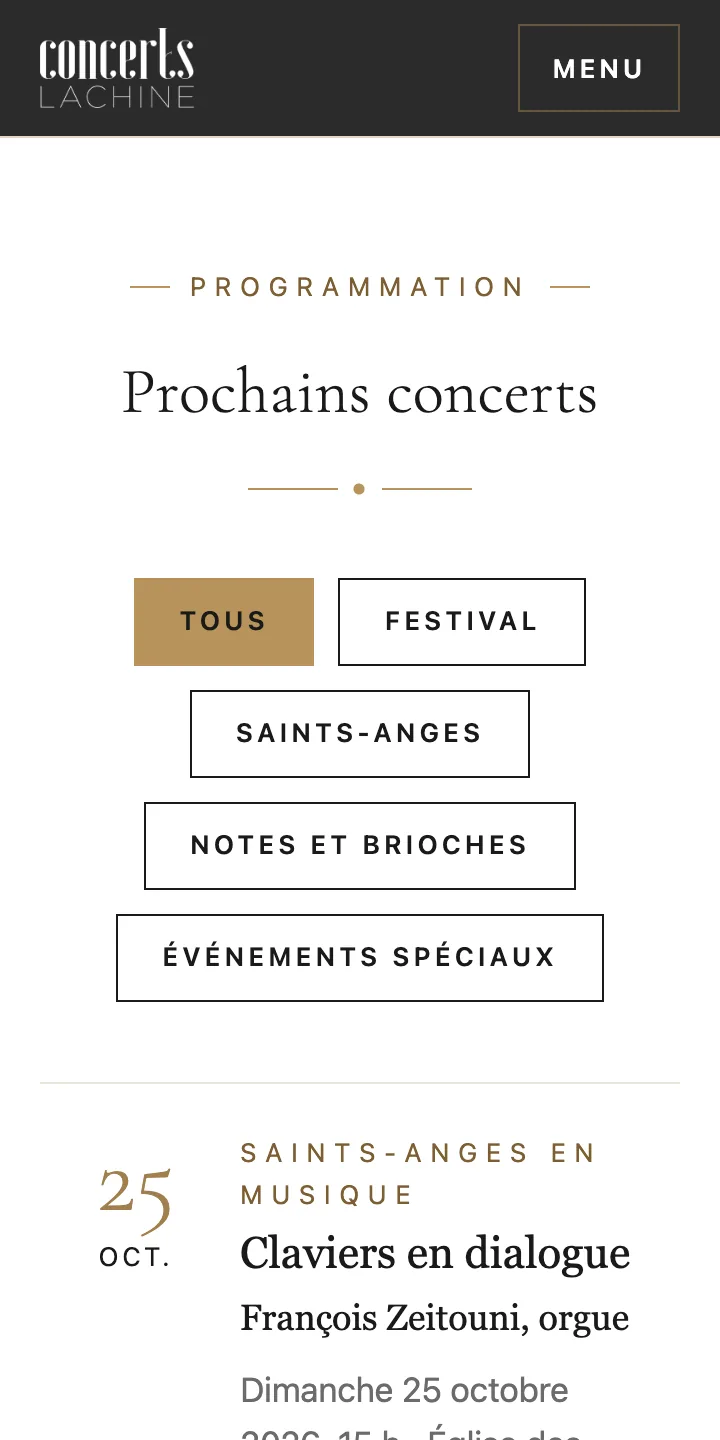 Agenda sur téléphone&nbsp;: filtres empilés et premier concert